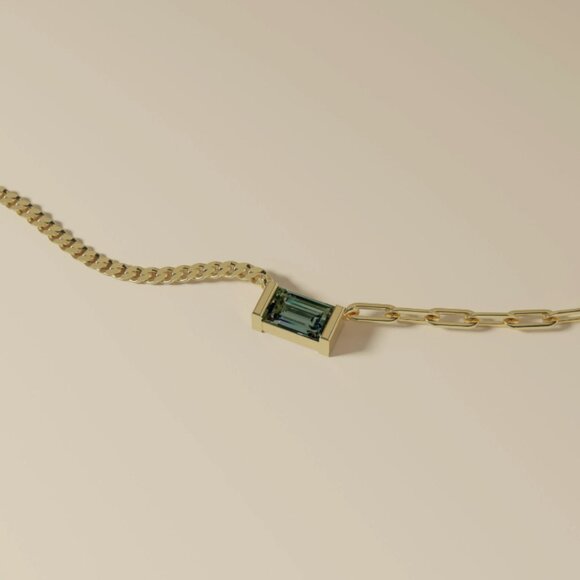 AURATE X MICHELLE: Tranquility Blue Topaz Chain Necklace - Picture 3 of 6